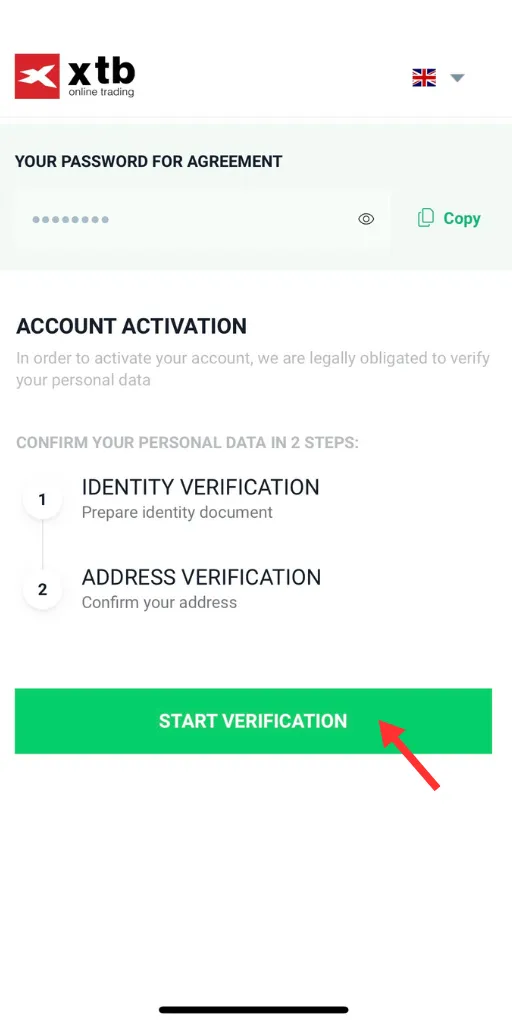 Wybierz „Start Verification”